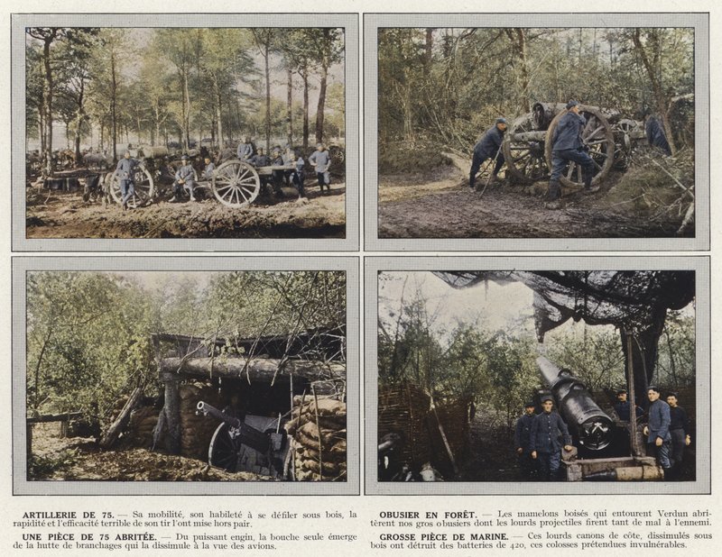 Artilharia 75, Howitzer Forest, um pedaço de 75 Abritee, grande pedaço de fuzileiro naval de Jules Gervais Courtellemont