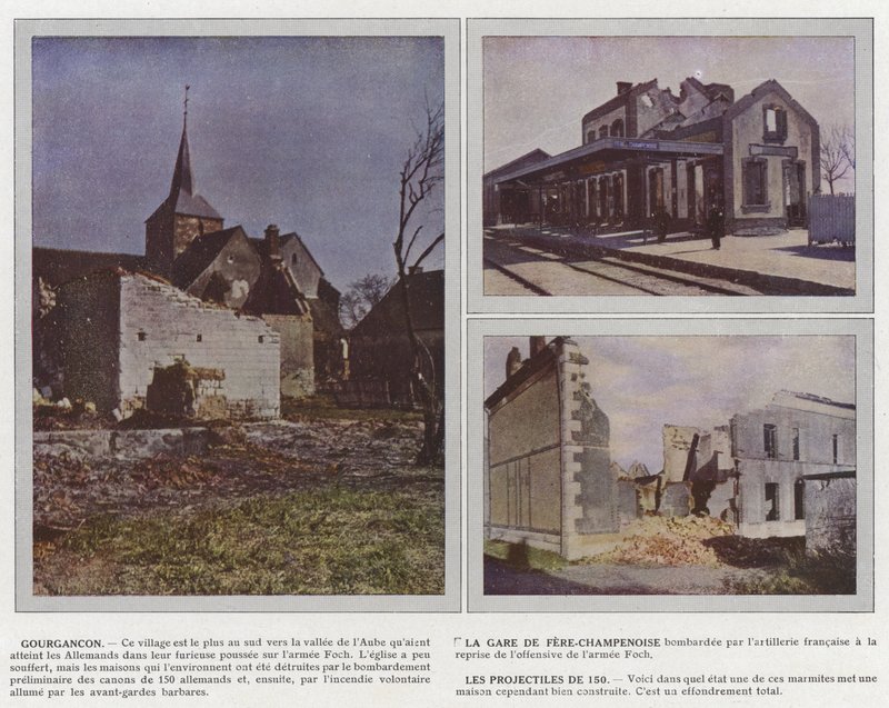 Estação Ferroviária de Gourgancon, Fere-Champenoise, Les Projectiles de 150 de Jules Gervais Courtellemont