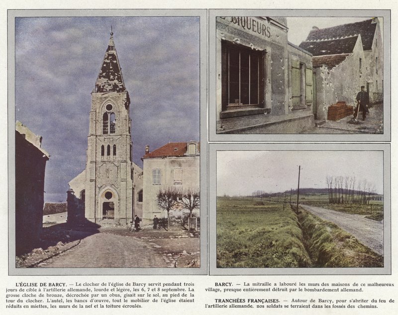 A Igreja de Barcy, Barcy, Tranchees Francaises de Jules Gervais Courtellemont