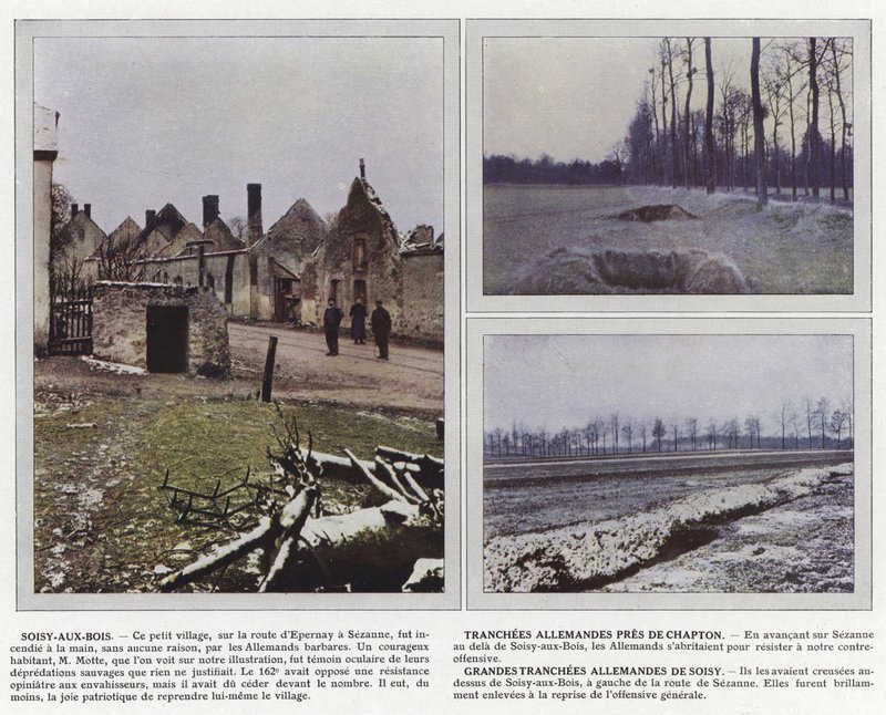 Soisy-aux-Bois, fatias alemãs perto Chapton, grandes fatias alemão Soisy de Jules Gervais Courtellemont