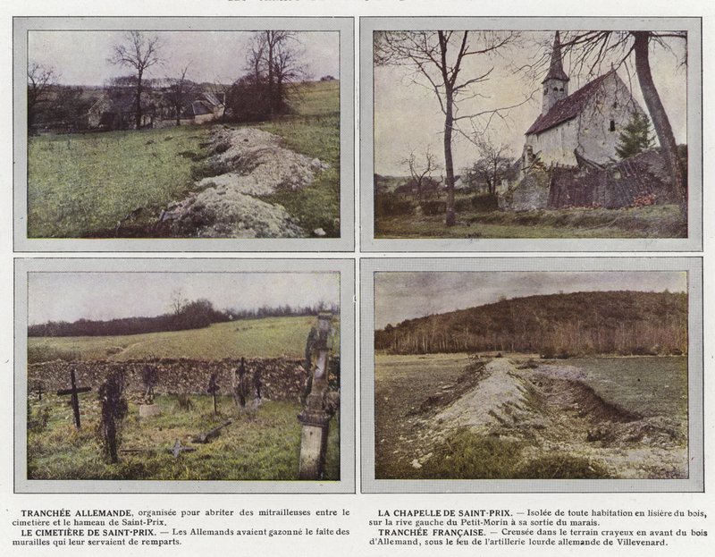 Tranchee alemão, capela de Saint-Prix, cemitério de Saint-Prix, francês Tranche de Jules Gervais Courtellemont
