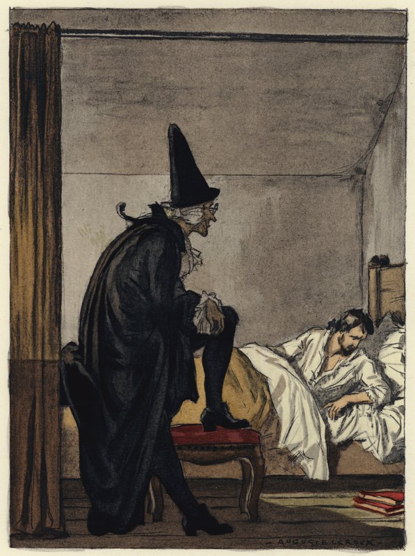 Ilustração para as memórias de Casanova (litografia a cores) de Jules Marie Auguste Leroux