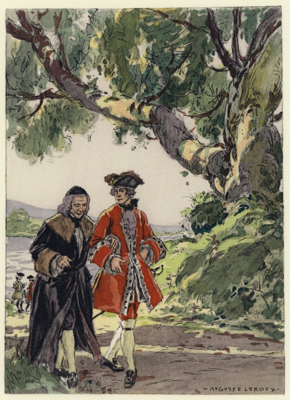 Ilustração para as memórias de Casanova (litografia a cores) de Jules Marie Auguste Leroux