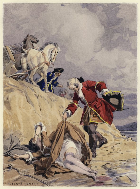 Ilustração para as memórias de Casanova (litografia a cores) de Jules Marie Auguste Leroux