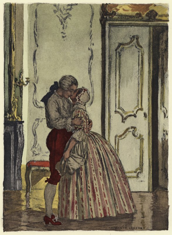 Ilustração para as memórias de Casanova (litografia a cores) de Jules Marie Auguste Leroux