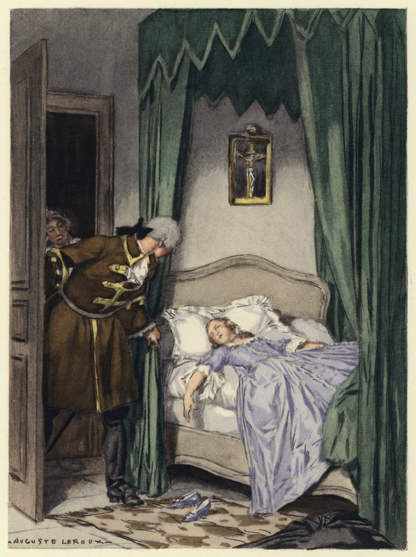 Ilustração para as memórias de Casanova (litografia a cores) de Jules Marie Auguste Leroux