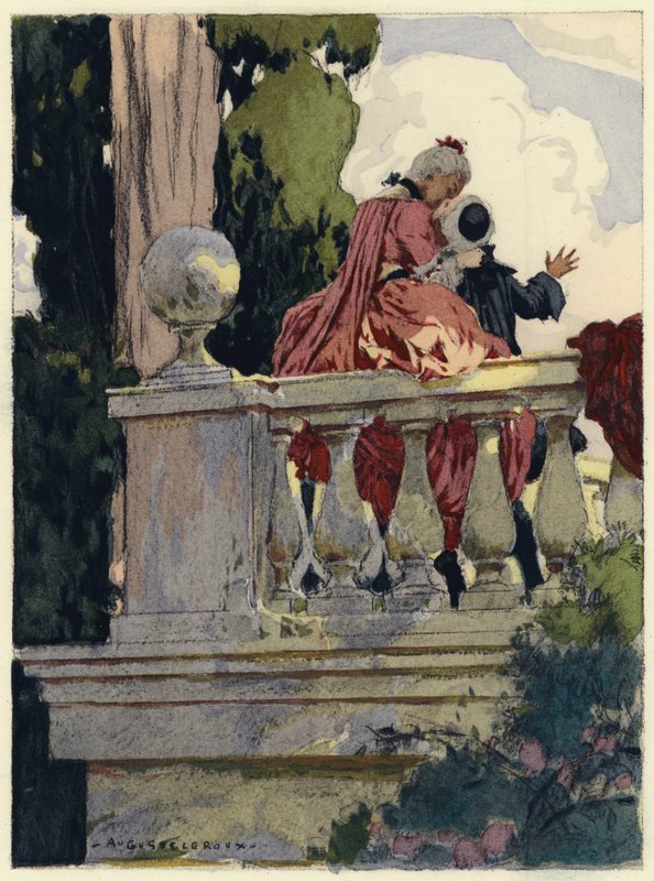 Ilustração para as memórias de Casanova (litografia a cores) de Jules Marie Auguste Leroux