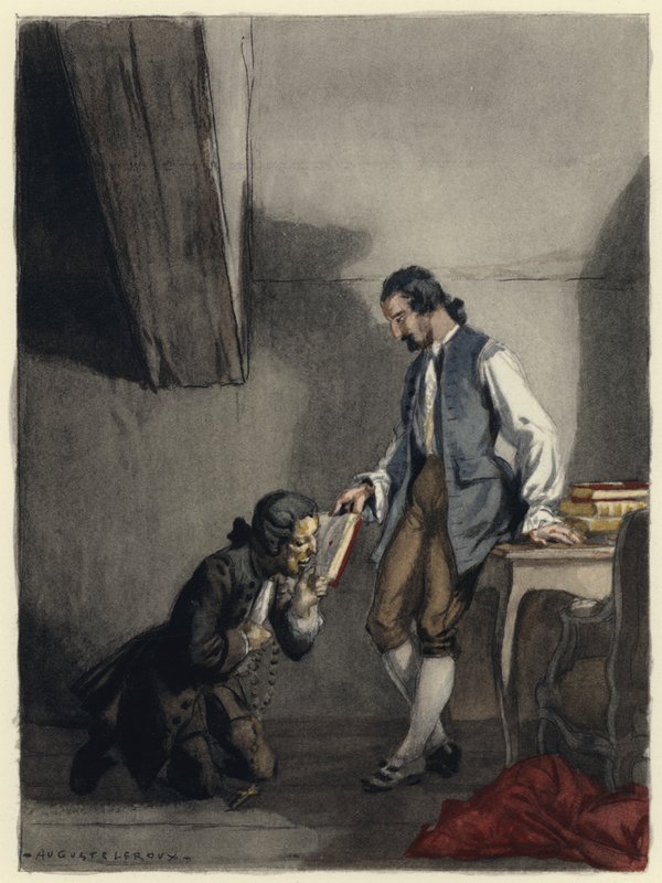 Ilustração para as memórias de Casanova (litografia a cores) de Jules Marie Auguste Leroux