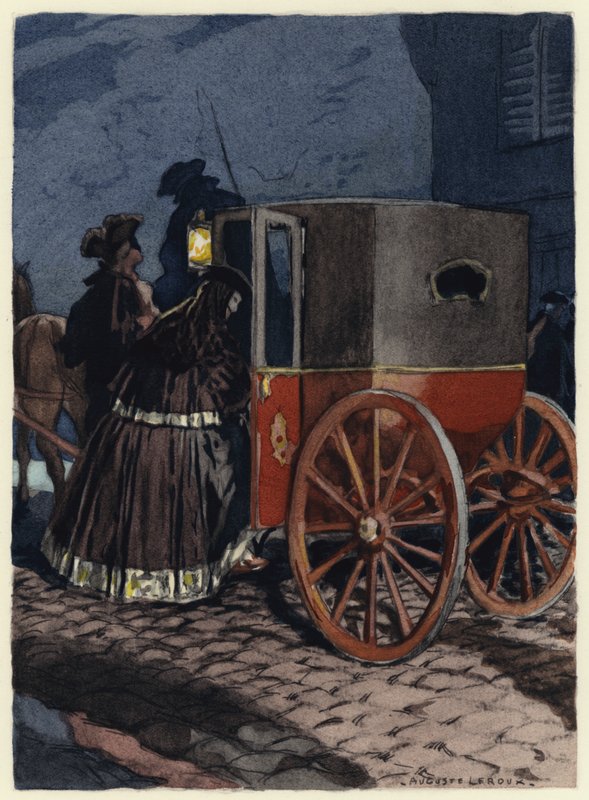 Ilustração para as memórias de Casanova (litografia a cores) de Jules Marie Auguste Leroux