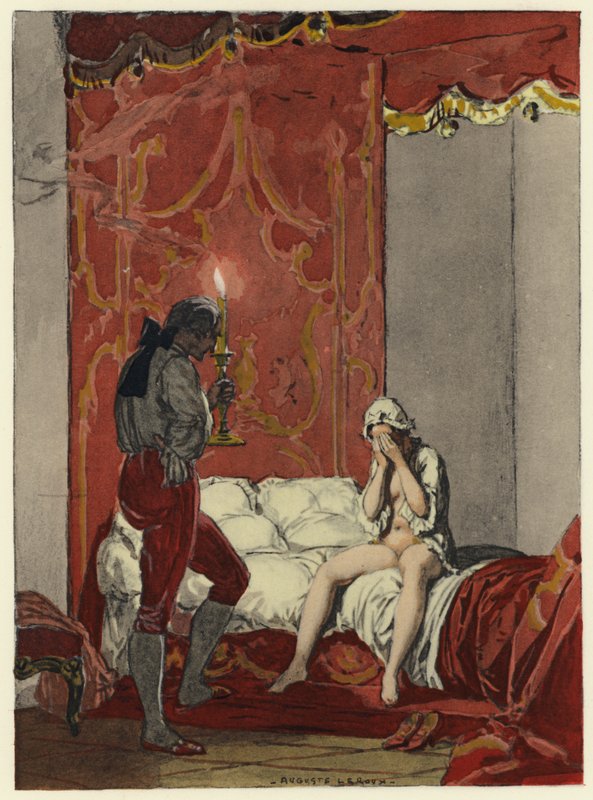 Ilustração para as memórias de Casanova (litografia a cores) de Jules Marie Auguste Leroux