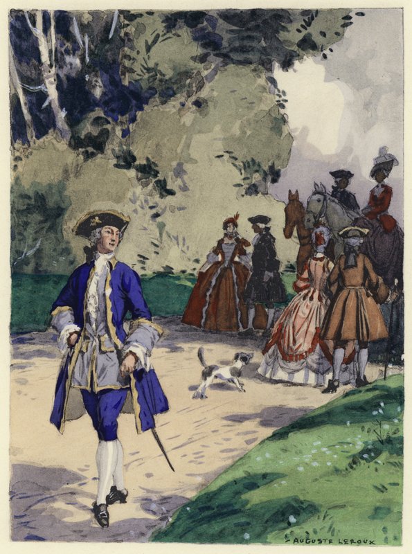 Ilustração para as memórias de Casanova (litografia a cores) de Jules Marie Auguste Leroux