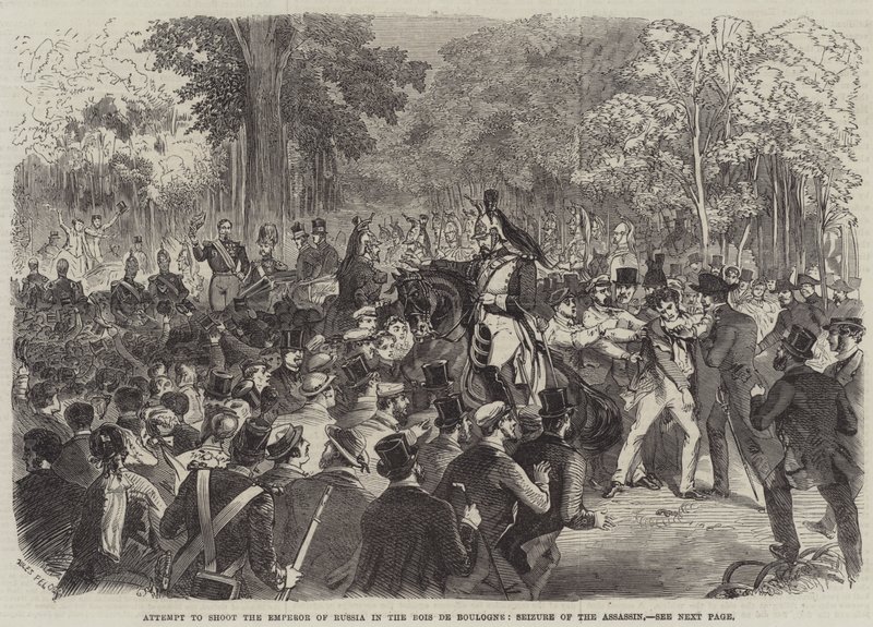Tentativa de atirar no Imperador da Rússia no Bois de Boulogne, Apreensão do Assassino de Jules Pelcoq
