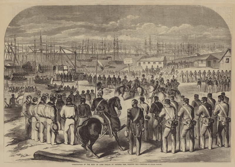 Embarcação do Corpo de Lorde Raglan em Victoria Pier, Kazatch Bay de Julian Portch