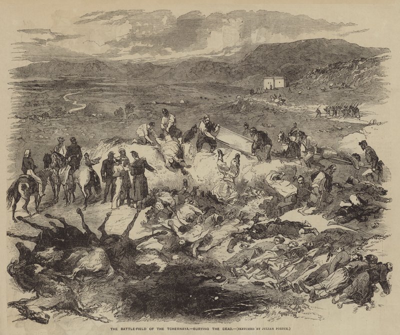 O campo de batalha do Tchernaya, enterrando os mortos de Julian Portch