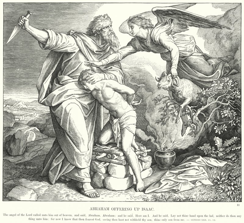 Abraão Oferecendo Isaac (gravura) de Julius (after) Schnorr von Carolsfeld