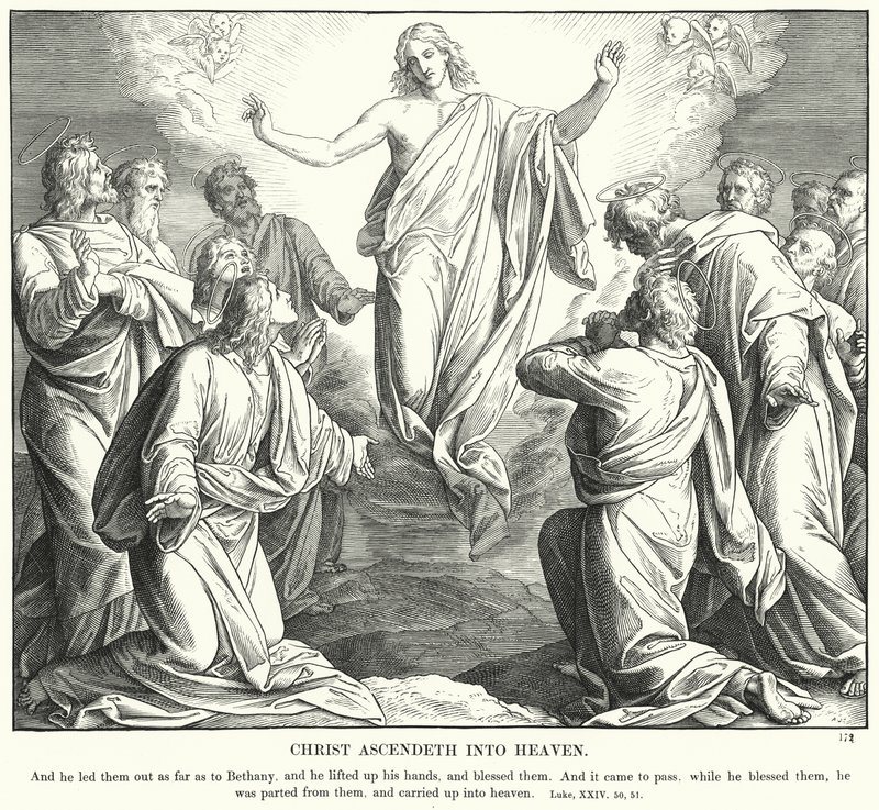 Cristo Ascende ao Céu (gravura) de Julius (after) Schnorr von Carolsfeld