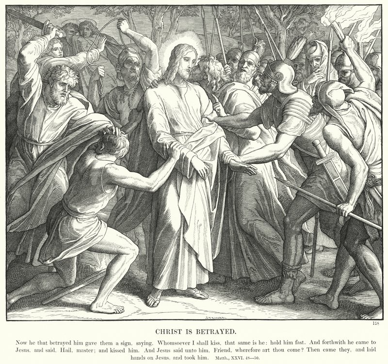 Cristo é Traído (gravura) de Julius (after) Schnorr von Carolsfeld