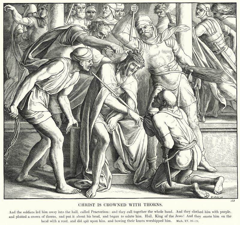 Cristo é Coroado com Espinhos (gravura) de Julius (after) Schnorr von Carolsfeld