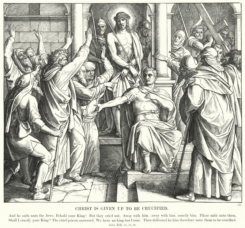 Cristo é entregue para ser Crucificado (gravura) de Julius (after) Schnorr von Carolsfeld