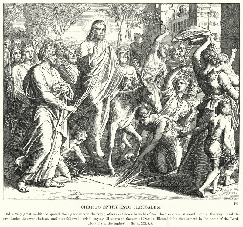 A Entrada de Cristo em Jerusalém (gravura) de Julius (after) Schnorr von Carolsfeld