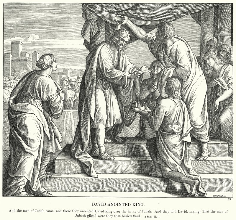 David Rei Ungido (gravura) de Julius (after) Schnorr von Carolsfeld