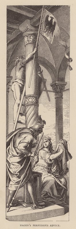 O conselho pérfido de Hagen (gravura) de Julius (after) Schnorr von Carolsfeld