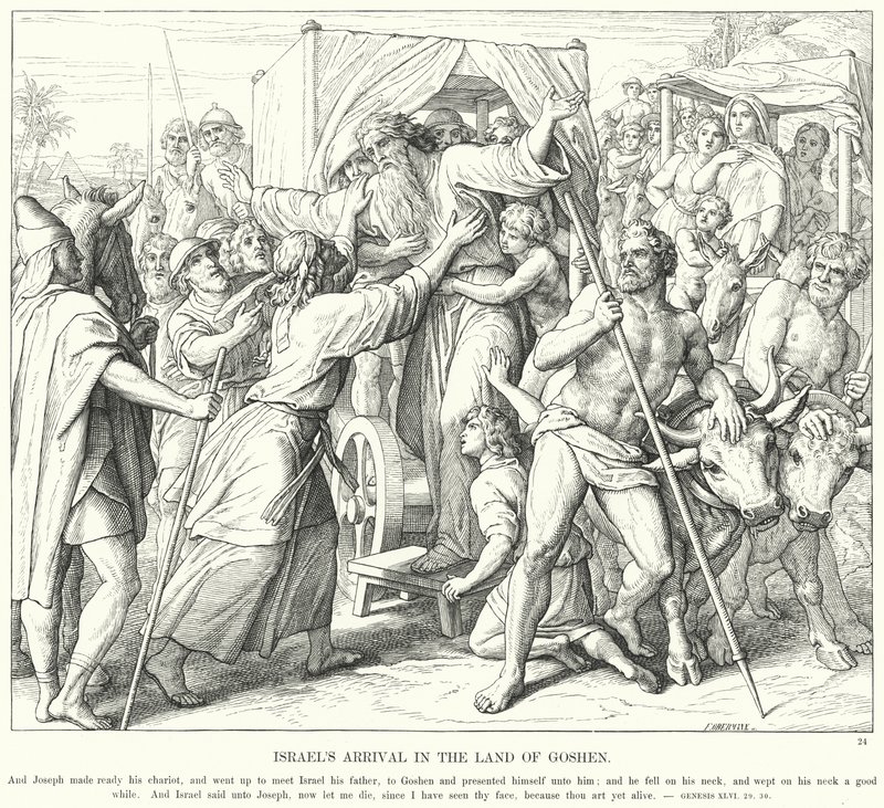 A Chegada de Israel à Terra de Gósen (gravura) de Julius (after) Schnorr von Carolsfeld