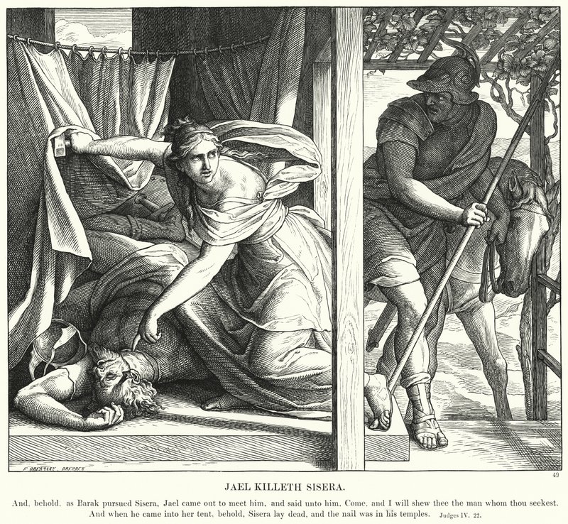 Jael Killeth Sisera (gravura) de Julius (after) Schnorr von Carolsfeld