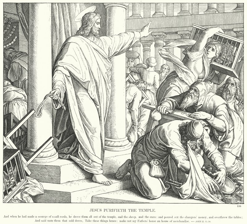 Jesus Purifica o Templo (gravura) de Julius (after) Schnorr von Carolsfeld