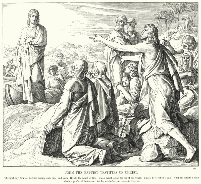 João Batista Testemunha de Cristo (gravura) de Julius (after) Schnorr von Carolsfeld