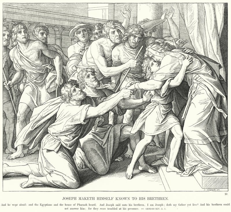 O próprio Joseph Maketh conhecido de seus irmãos (gravura) de Julius (after) Schnorr von Carolsfeld