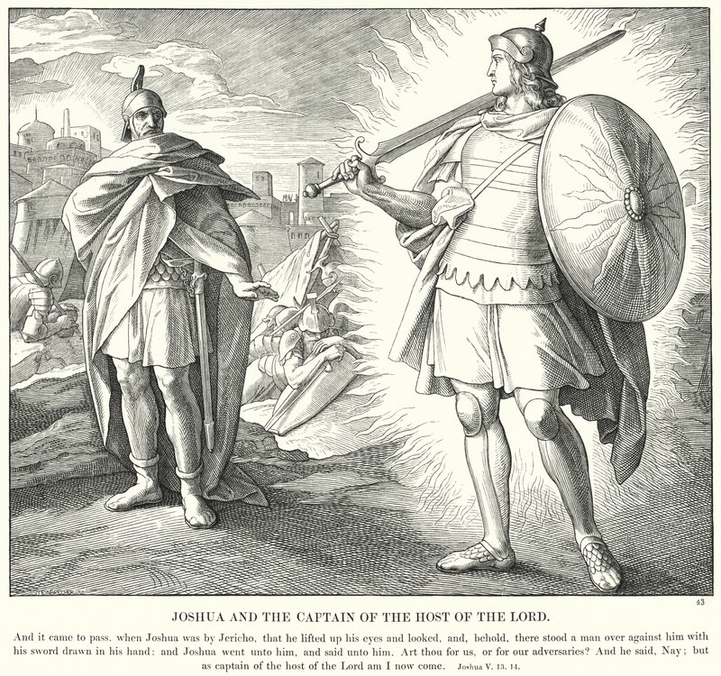 Josué e o Capitão da Hóstia do Senhor (gravura) de Julius (after) Schnorr von Carolsfeld