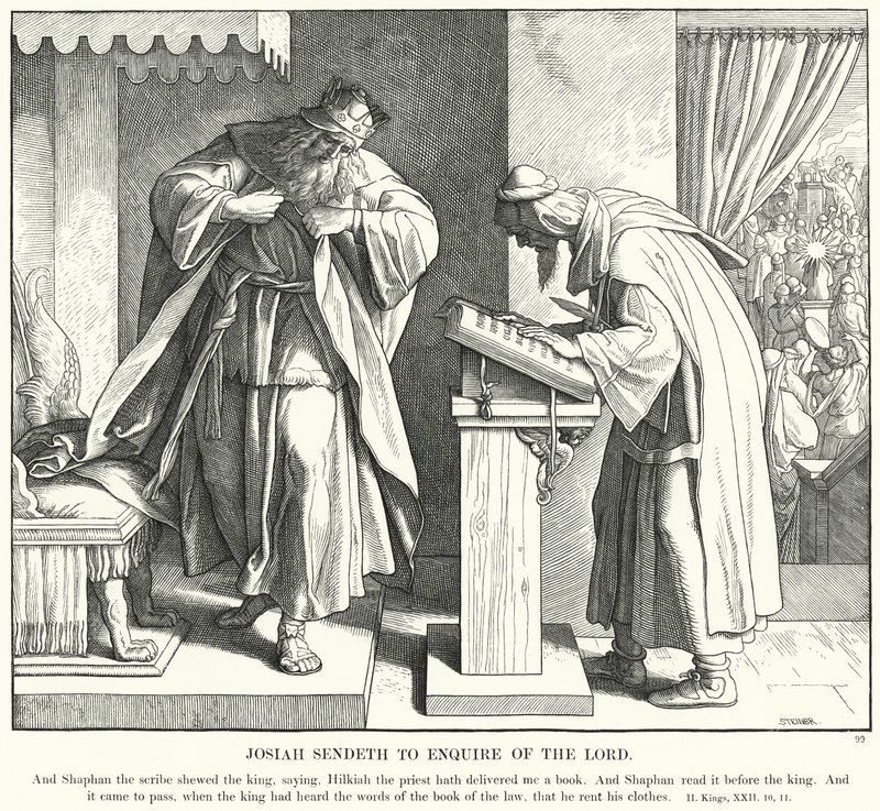 Josias Enviado a Enquire of the Lord (gravura) de Julius (after) Schnorr von Carolsfeld