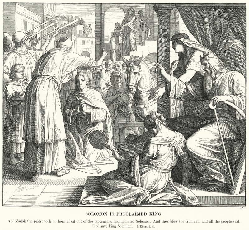 Salomão é proclamado Rei (gravura) de Julius (after) Schnorr von Carolsfeld