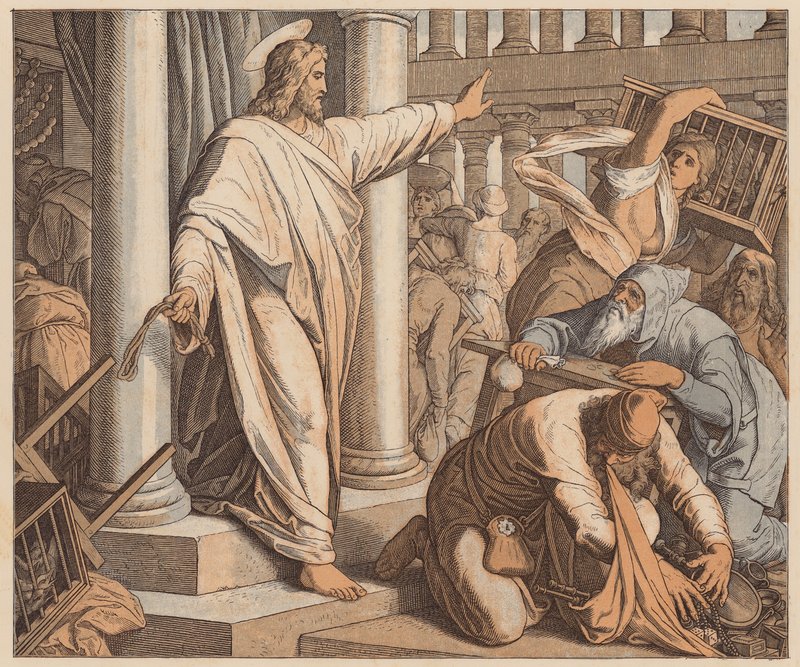 Os compradores e os vendedores expulsos do Templo, São João, II de Julius (after) Schnorr von Carolsfeld