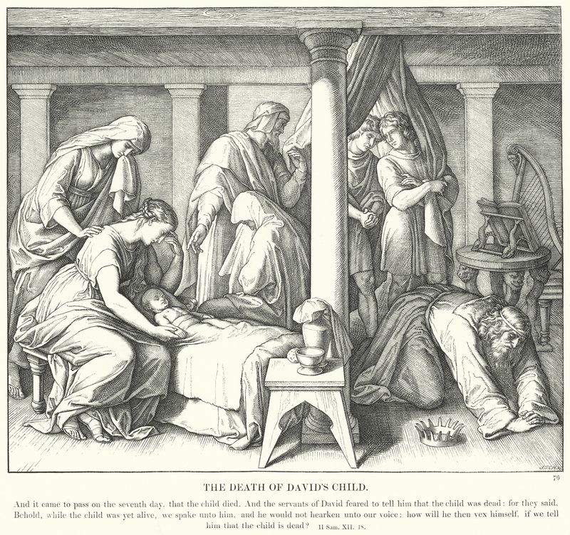 A Morte do Filho de David (gravura) de Julius (after) Schnorr von Carolsfeld