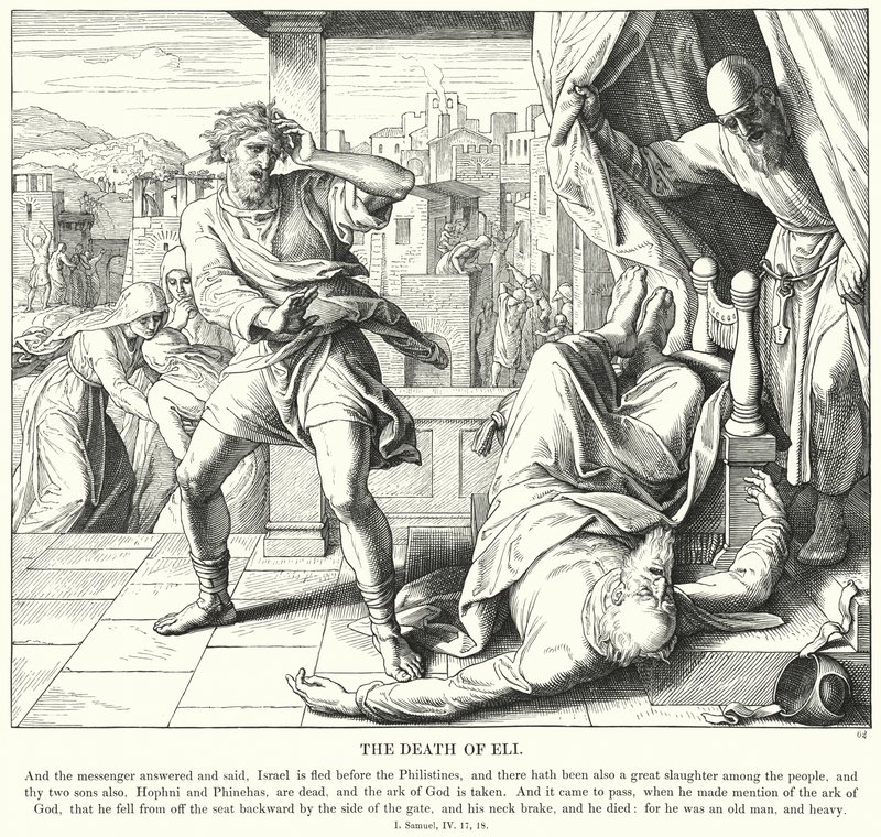 A Morte de Eli (gravura) de Julius (after) Schnorr von Carolsfeld