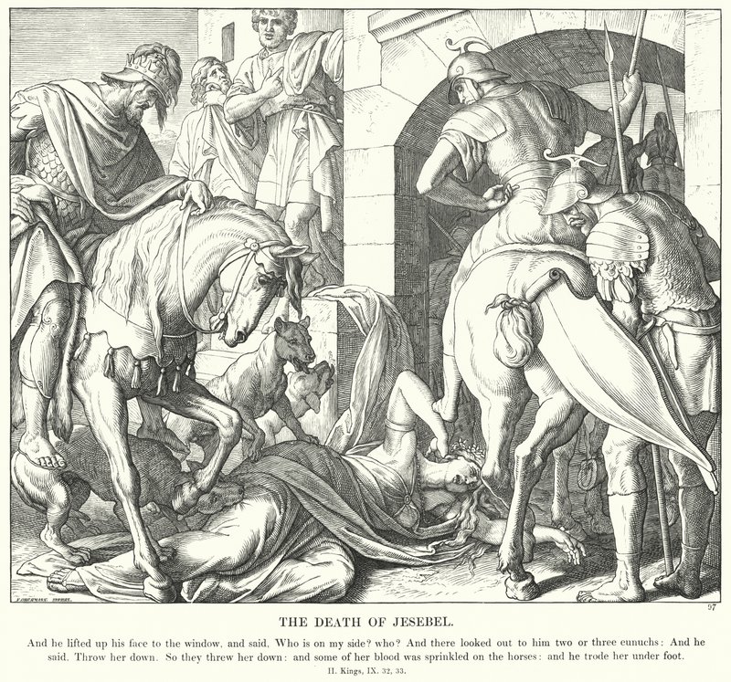 A Morte de Jesebel (gravura) de Julius (after) Schnorr von Carolsfeld