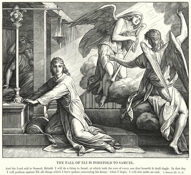 A Queda de Eli é Anunciada a Samuel (gravura) de Julius (after) Schnorr von Carolsfeld