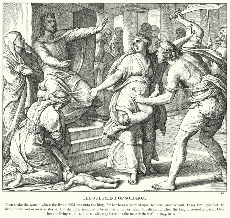 O julgamento de Salomão (gravura) de Julius (after) Schnorr von Carolsfeld