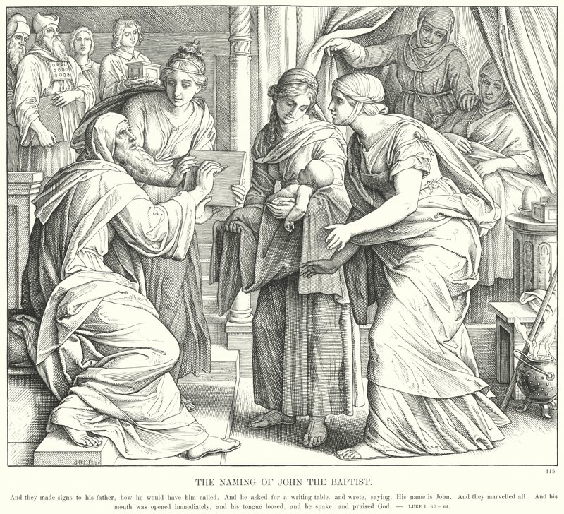 O Nome de João Batista (gravura) de Julius (after) Schnorr von Carolsfeld