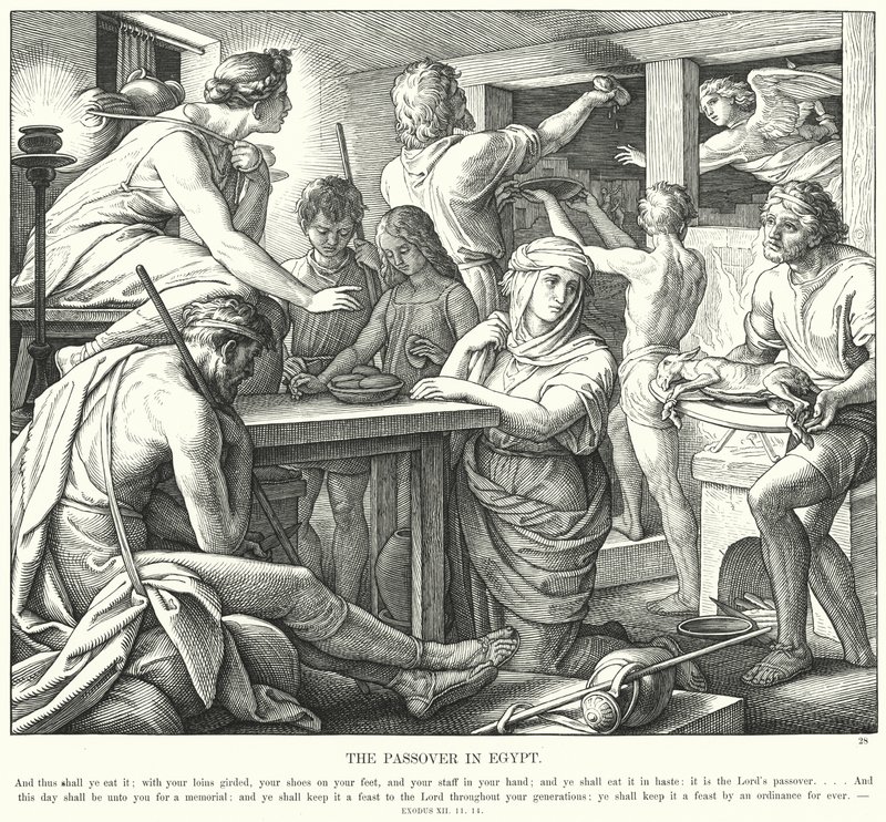 A Páscoa no Egito (gravura) de Julius (after) Schnorr von Carolsfeld