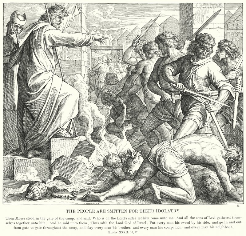 O Povo é apaixonado pela sua idolatria (gravura) de Julius (after) Schnorr von Carolsfeld