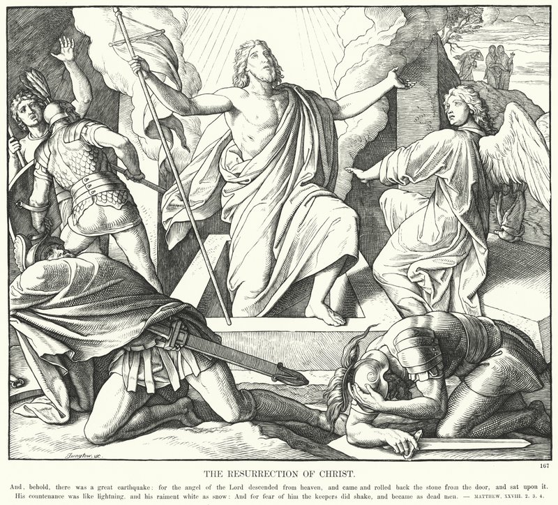 A Ressurreição de Cristo (gravura) de Julius (after) Schnorr von Carolsfeld