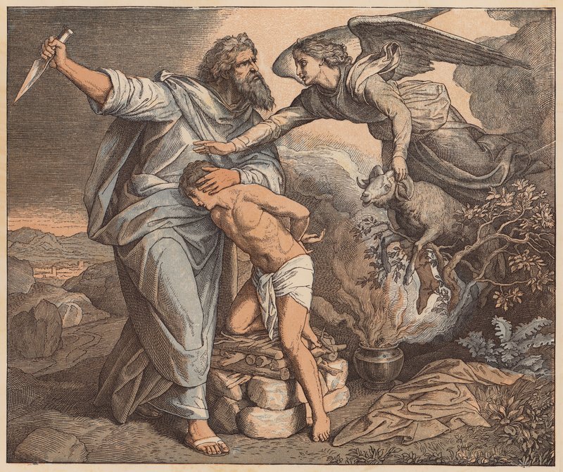 O sacrifício de Isaac, Génesis, XXII de Julius (after) Schnorr von Carolsfeld