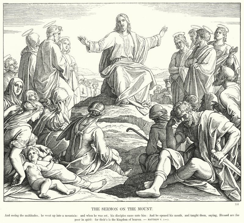 O Sermão da Montanha (gravura) de Julius (after) Schnorr von Carolsfeld