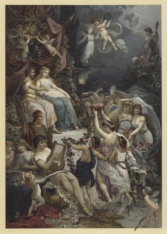 Ilustração para um sonho das noites de verão (chromolitho) de Julius Hoeppner