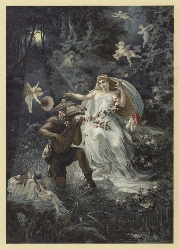 Ilustração para um sonho das noites de verão (chromolitho) de Julius Hoeppner