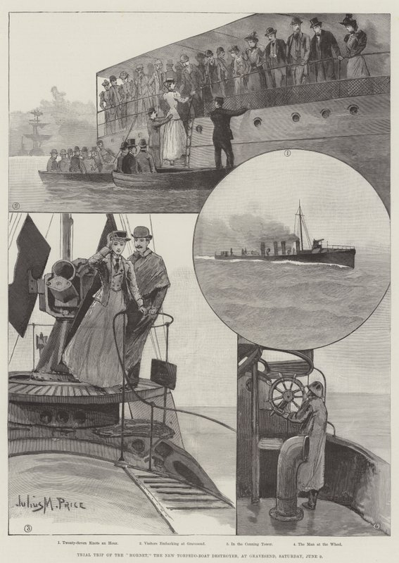Trial Trip do Hornet, o Novo Destruidor de Torpedeiros, em Gravesend, sábado, 9 de junho de Julius Mandes Price