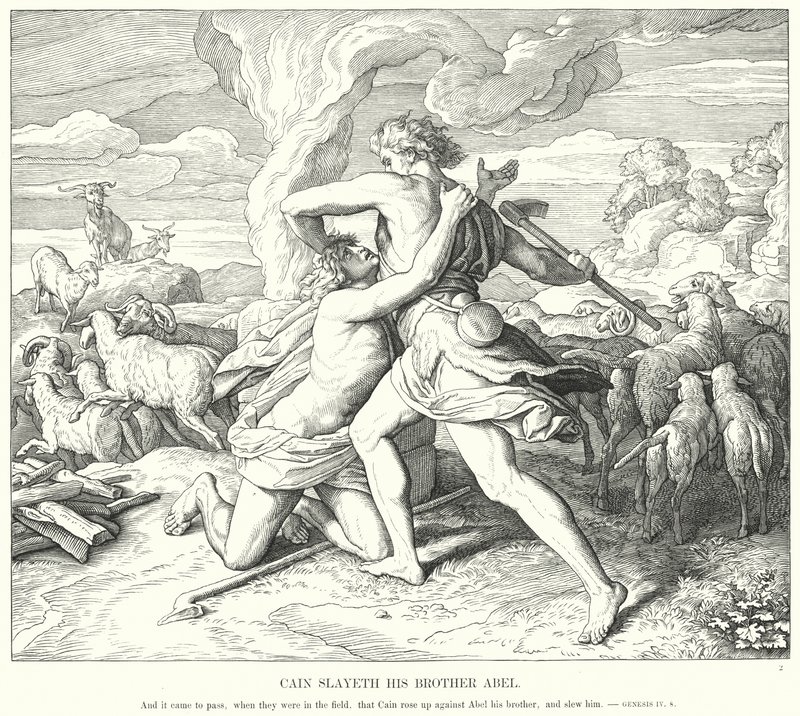 Caim mata seu irmão Abel de Julius Schnorr von Carolsfeld